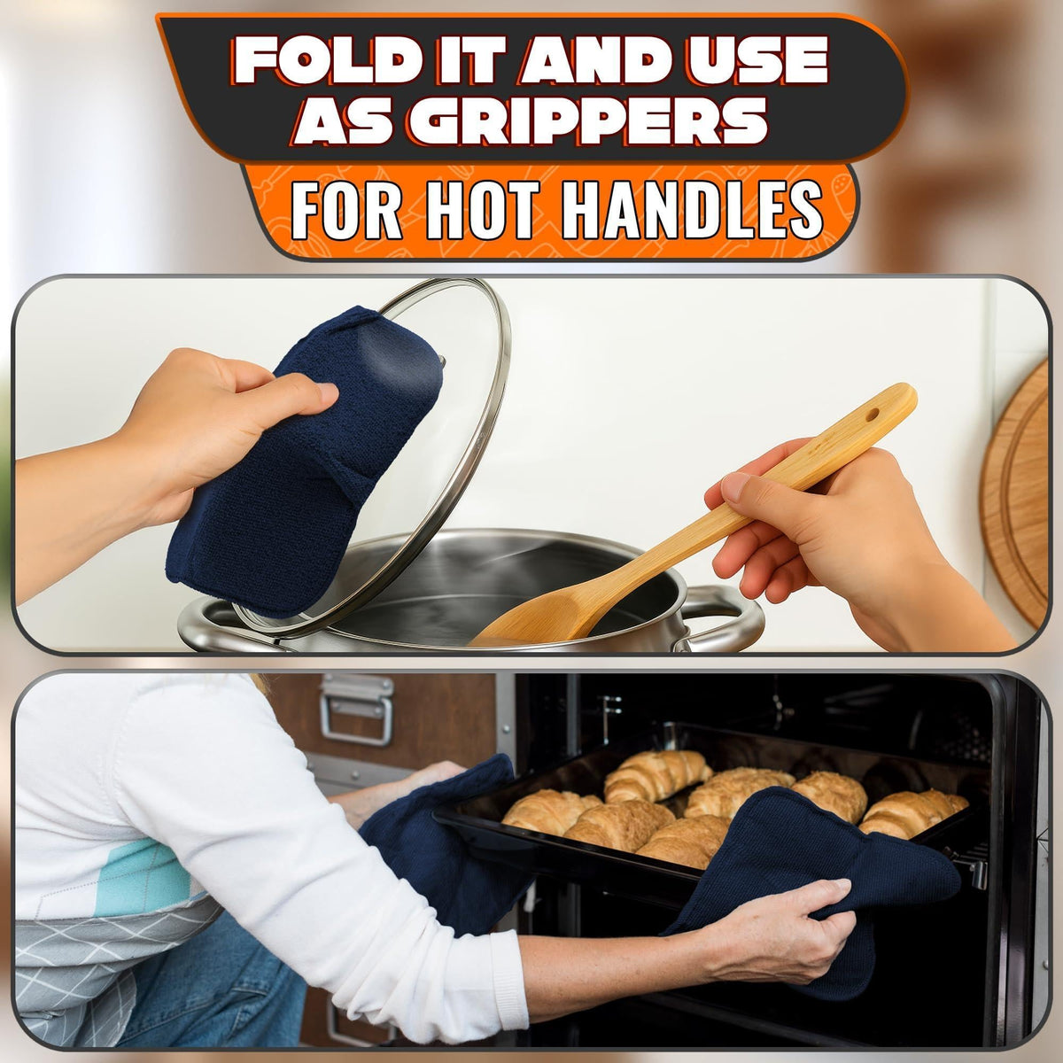 4 Pcs Microwave Bowl Cozy Holders – Deep Navy Blue Microwave Bowl Holders for Hot Food Protect Hands from Hot Dishes – Soft & Heat Resistant Fabric for Safe Heating & Convenient Use in the Kitchen