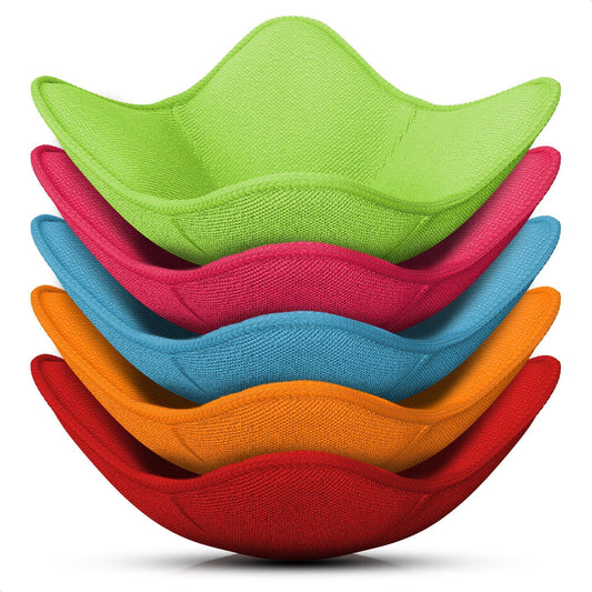 Microwave Bowl Holder Set of 5 – Five Color Pack Microwave Bowl Holders for Hot Food (7.5 x7.5 ) – Heat Resistant Fabric for Bowls Cups Saucers Machine Washable