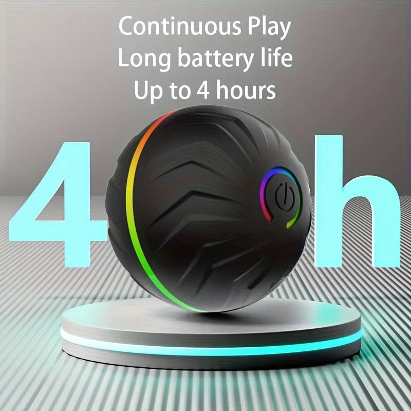 Intelligent dog toy, interactive pet toy, random rolling and jumping, colorful lights, long-lasting battery life of 4 hours, inc