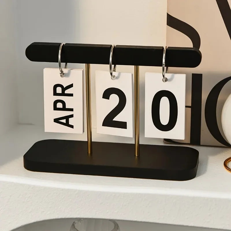 Modern Minimalist Flip Desk Calendar - Everyday View, English Language, Home and Office Decor Desk Accessory