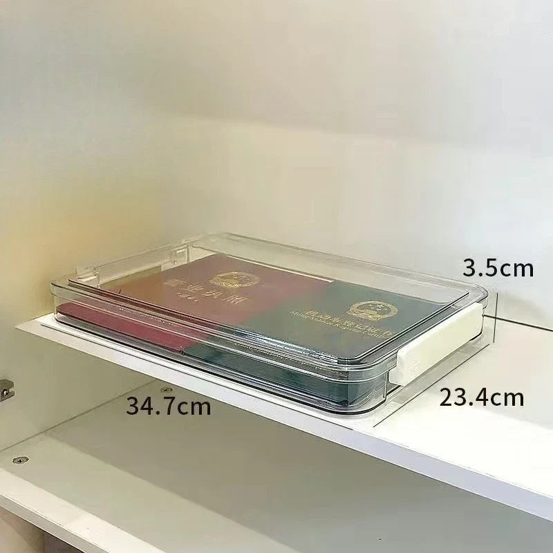 Acrylic Transparent Desktop Paper Storage Box A4 File Document Exam Paper Organizer Household Dust Proof Card Holder Case