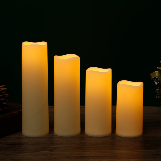 Wave Mouth Led Cylinder Electric Candle Lamp Wedding Christmas Holiday Decoration Party Atmosphere Layout Supplies
