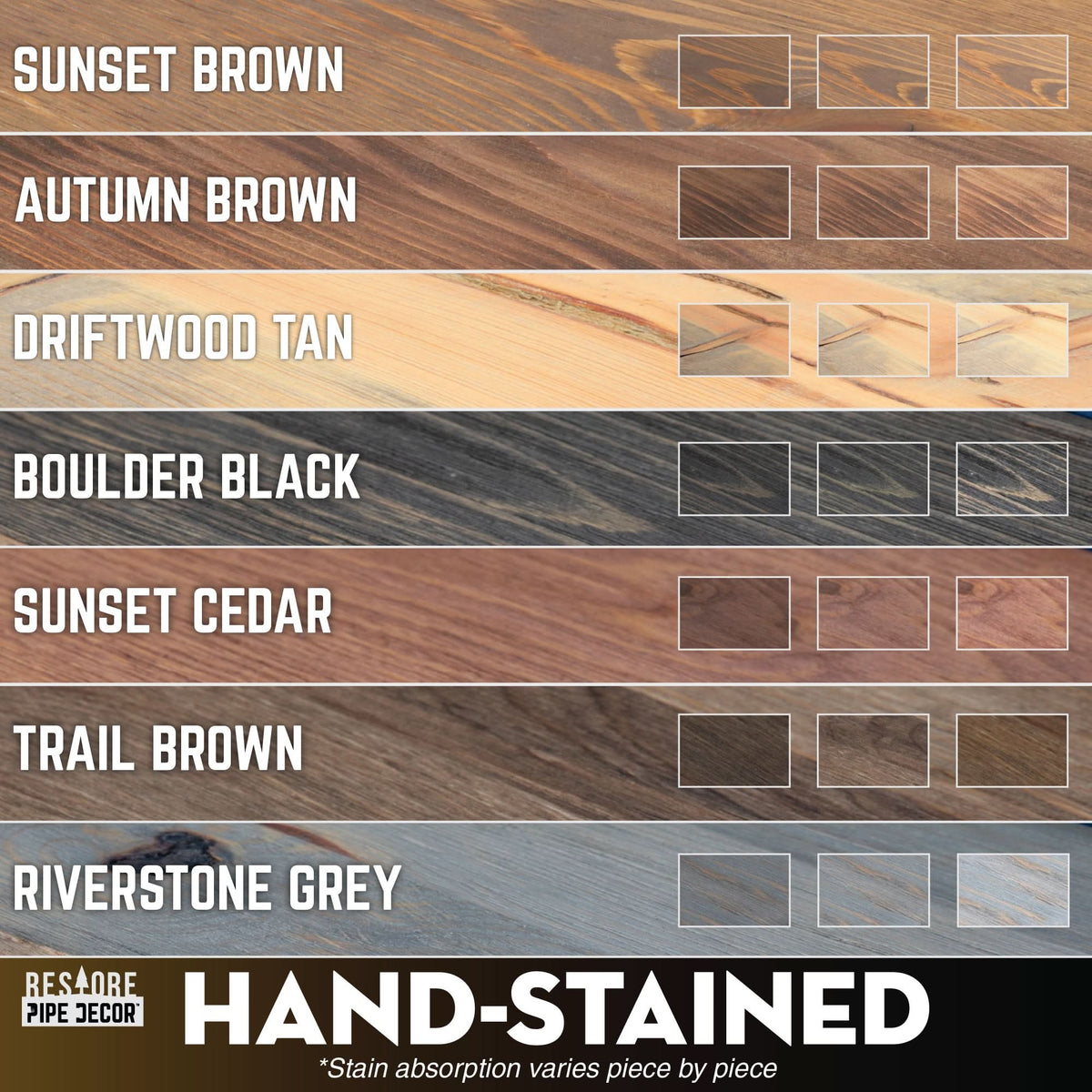 RESTORE Autumn Brown 36 in. Shelves with L-Shaped Brackets